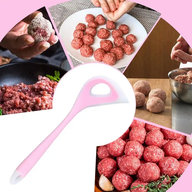 Meatball Maker Tool 2 Pieces Silicone Meat Baller Spoon Meatball Maker Fish Ball Spoon Practical Making Tool With