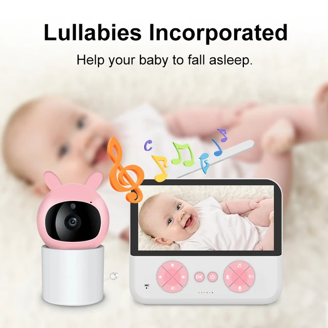5 "HD baby monitor 3000mah large capacity 720P voice intercom temperature and humidity detection timing breastfeeding reminder 4