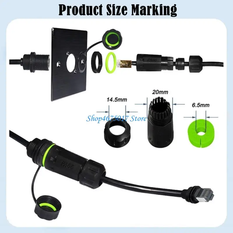 Gen3 RJ45 이더넷 어댑터 커넥터 용 H4GA 방수 익스텐더 기가비트 케이블 커넥터 데이터 전송 실외