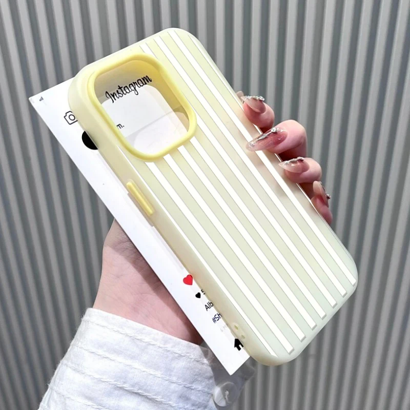 Matte Candy Color Case with Simple Stripes Design