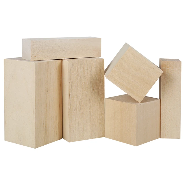 Set of 16 pcs 1 1/2 inch (4 cm) Unfinished Wood Blocks for wood crafts  wooden cubes wood blocks - AliExpress