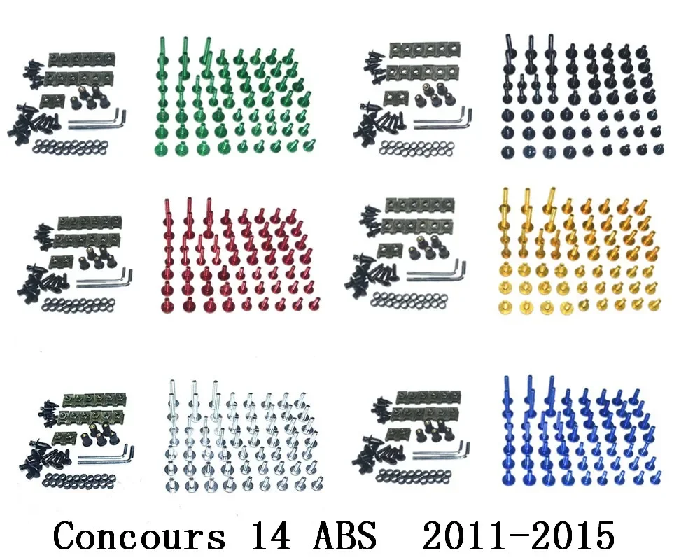 

Motorcycle Complete Fairing Bolts Kit Bodywork Screws Fit For KAWASAKI Concours 14 ABS 2011-2015