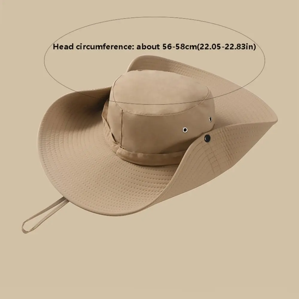 Casual Wide Brim Western Cowboy Hat Beach Cap Climbing Hat Summer Sun Knight Sun Protection Cap Sunscreen Holiday