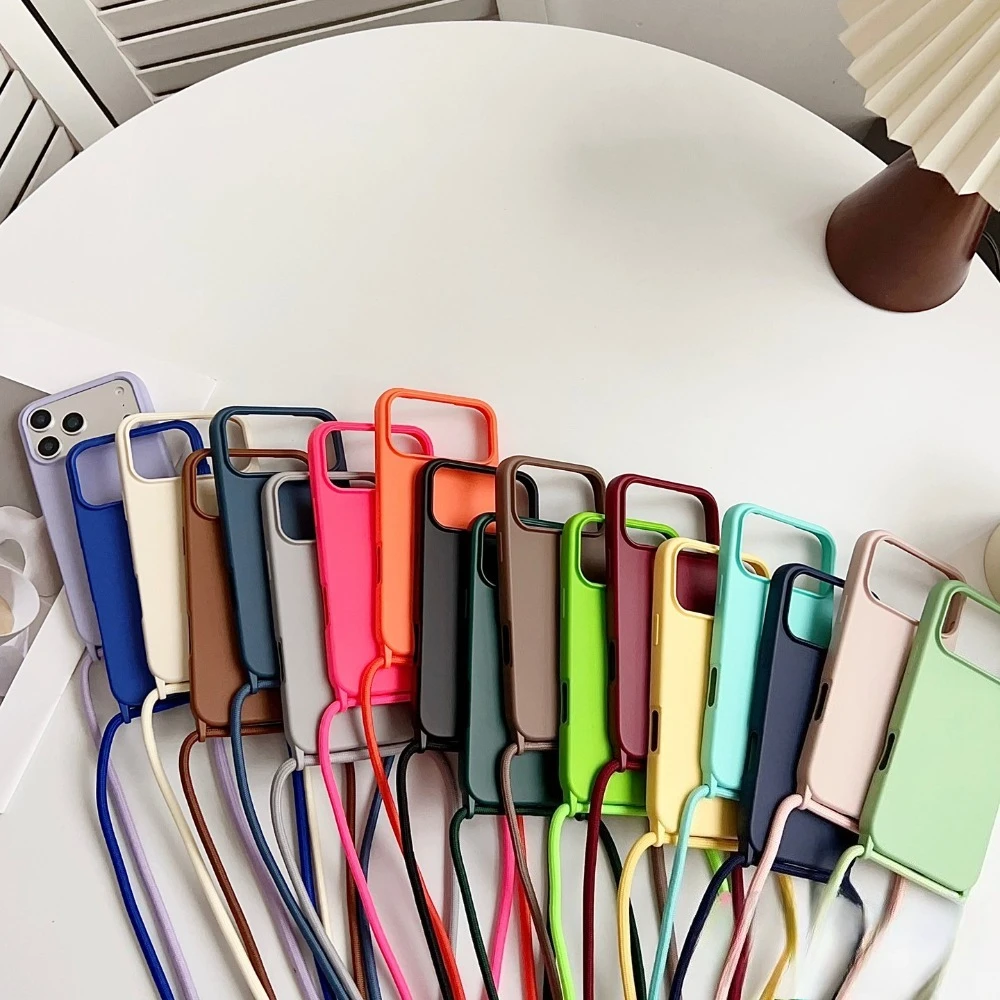 Versatile Necklace Strap Cord Crossbody Lanyard Liquid Silicone Phone Case