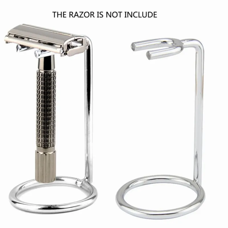 1PC Men Safety Razor Stand Art Metal Double Edge Razor Holder Shaver Storage Racks for Bathroom Salon Barber Shaving Accessories