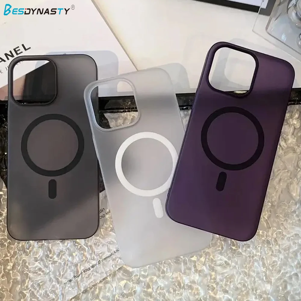 Luxury Matte Translucent Magnetic Charging Case - Ultra-Thin Back Cover