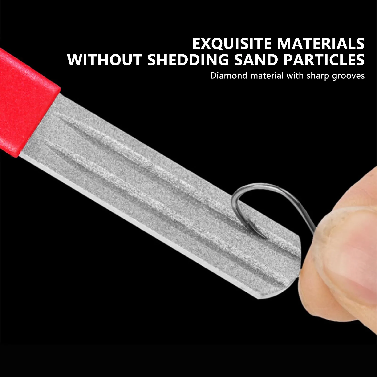 Affûteur de hameçons Adamas portable 3 rainures antidérapant pour outils de pêche et EDC