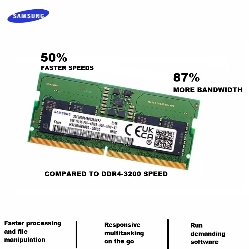 SAMSUNG製 RAMメモリ DDR5 SODIMM RAM 8GB 16GB 32GB ノートパソコン用