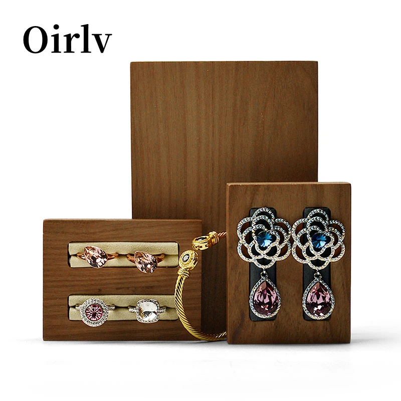 Oirlv Wooden Jewelry Stand For Bracelet Earrings Ring Necklace Watch Wooden Jewelry Display Stand Solid Wood Watch Jewelry Stand