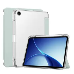 Versatile Tablet Case with Pencil Holder and Soft Back Stand for OnePlus Pad Go 2 (Light green)