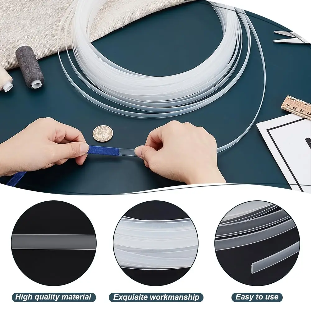6-12mm Boning Roll, Plastic Corset Webbing Boning for Bridal Dress Bustle Handmade Craft Wedding Dresses DIY Sewing Supplies