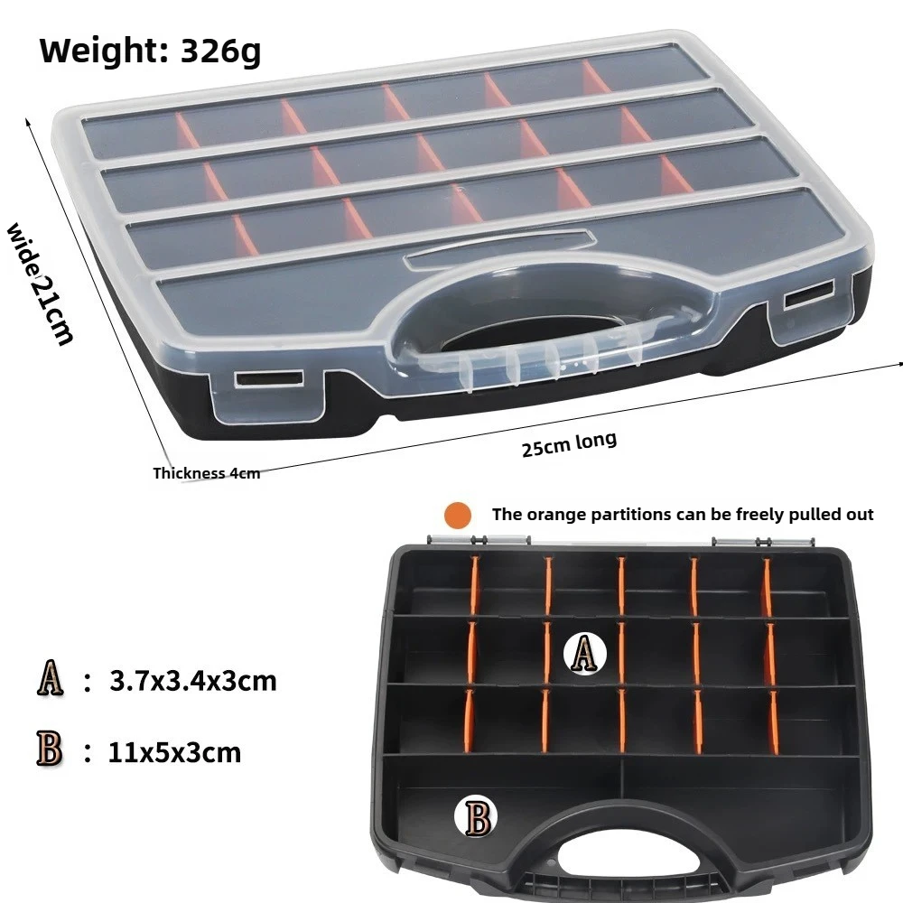 Plastic Tool Parts Box Storage Screw Box Tool Classification Electronic Drill Bit Accessories Thickened Grid Box