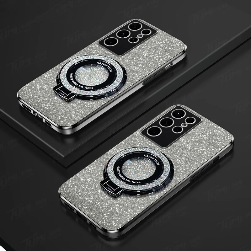 Luxury Plating Magnetic Glitter Phone Case