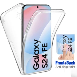Transparent 360 Full Body Double Case - Soft TPU Silicone Cover - Samsung S24 FE (Clear)