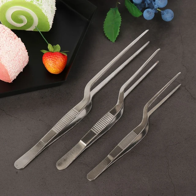 Toothed Tweezers Barbecue Stainless Steel Long Food Tongs Straight Home  Medical Tweezer Garden Kitchen BBQ Tool 8 Sizes - AliExpress