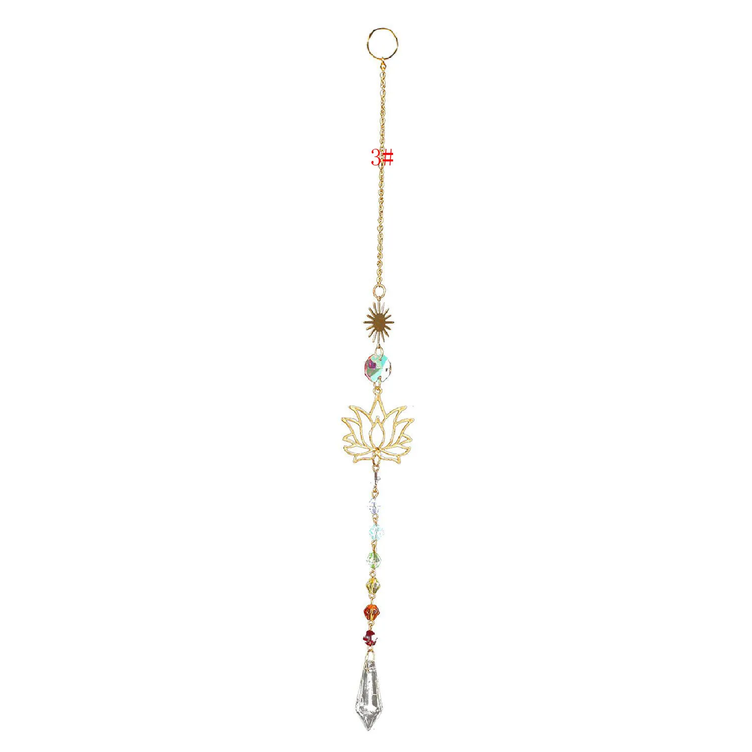 Sun Catcher Crystal Pendant Sun Catchers Window Ornament 1PC Crystal SunCatcher Lotus Hanging Suncatcher Rainbow Maker Chakra Light Catcher Stained Glass Window Outdoor Garden Decor