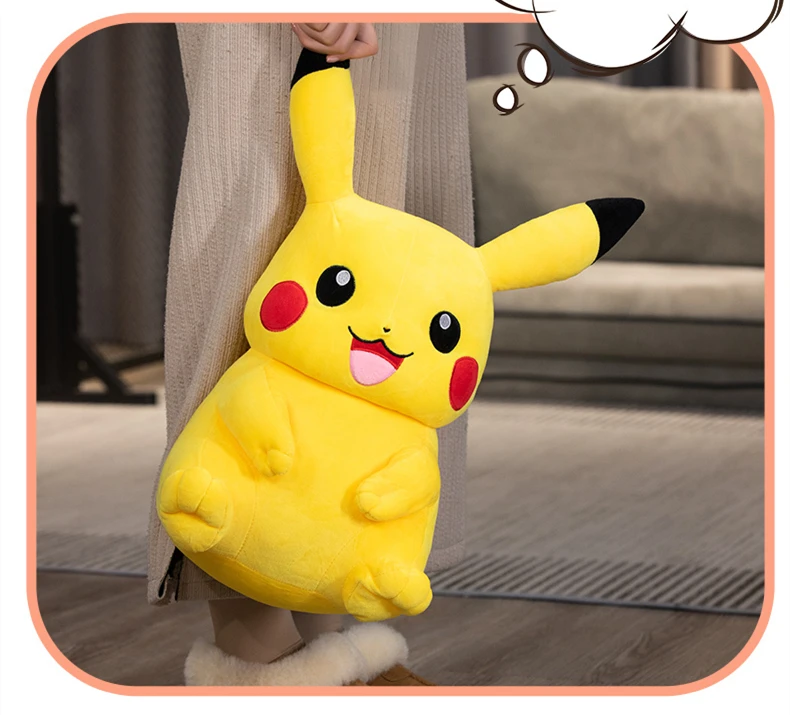 Soft Cuddly Pikachu Plush Toy Lovely Big Size Pikachu Doll Stuffed Cartoon Anime Hug Plushies Birthday Gifts For Fans