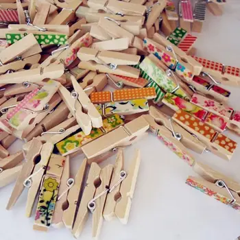 50pc/set Durable Natural Wooden Clips for Photo Garment Clothespins Laundry Pins DIY Craft Clip Wedding Party Clip Home Decor 2