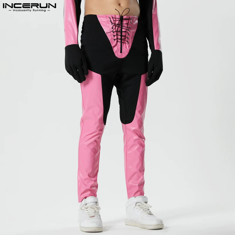 

Мужские брюки 2023, брюки в стиле пэчворк со шнуровкой, уличная одежда, брюки для фитнеса, индивидуальные модные повседневные мужские брюки