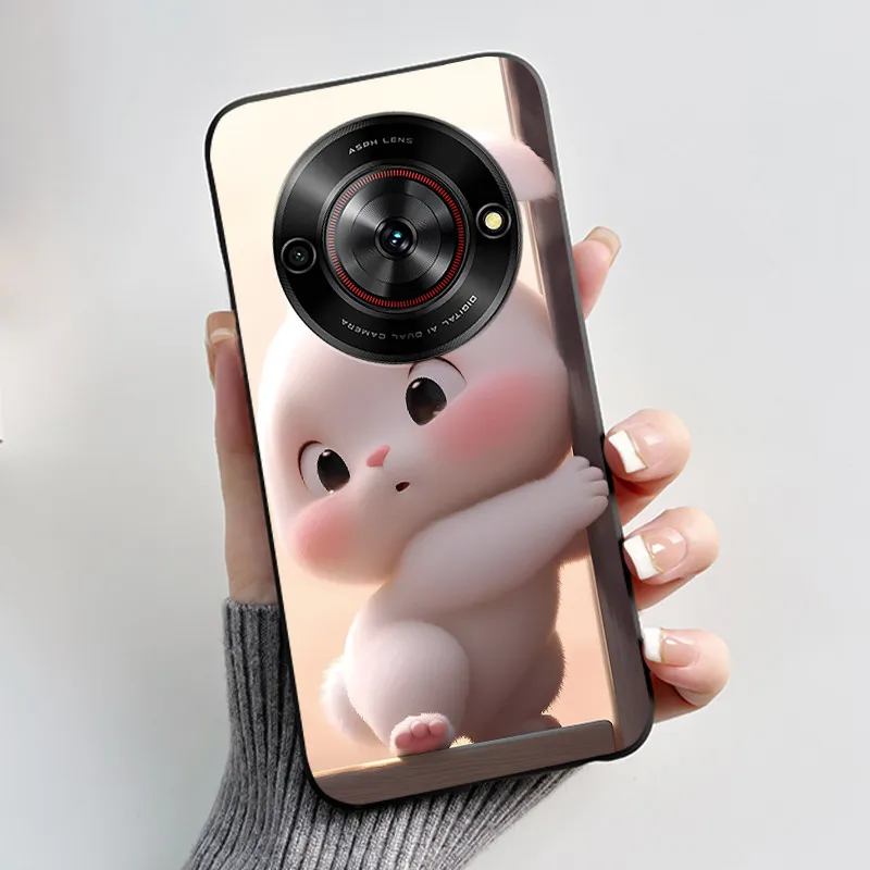 Aesthetic Cute Cat Fashion Shockproof Black Matte Soft TPU Phone Case