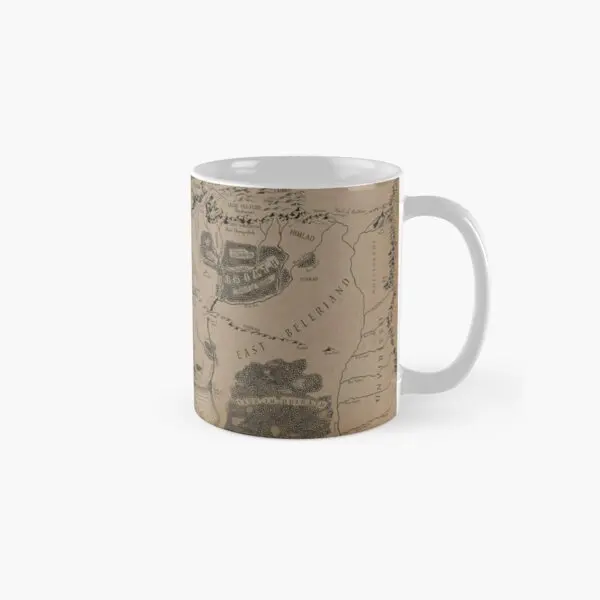 

Map Of Beleriand Classic Mug Handle Round Image Simple Cup Photo Coffee Gifts Printed Picture Design Drinkware Tea