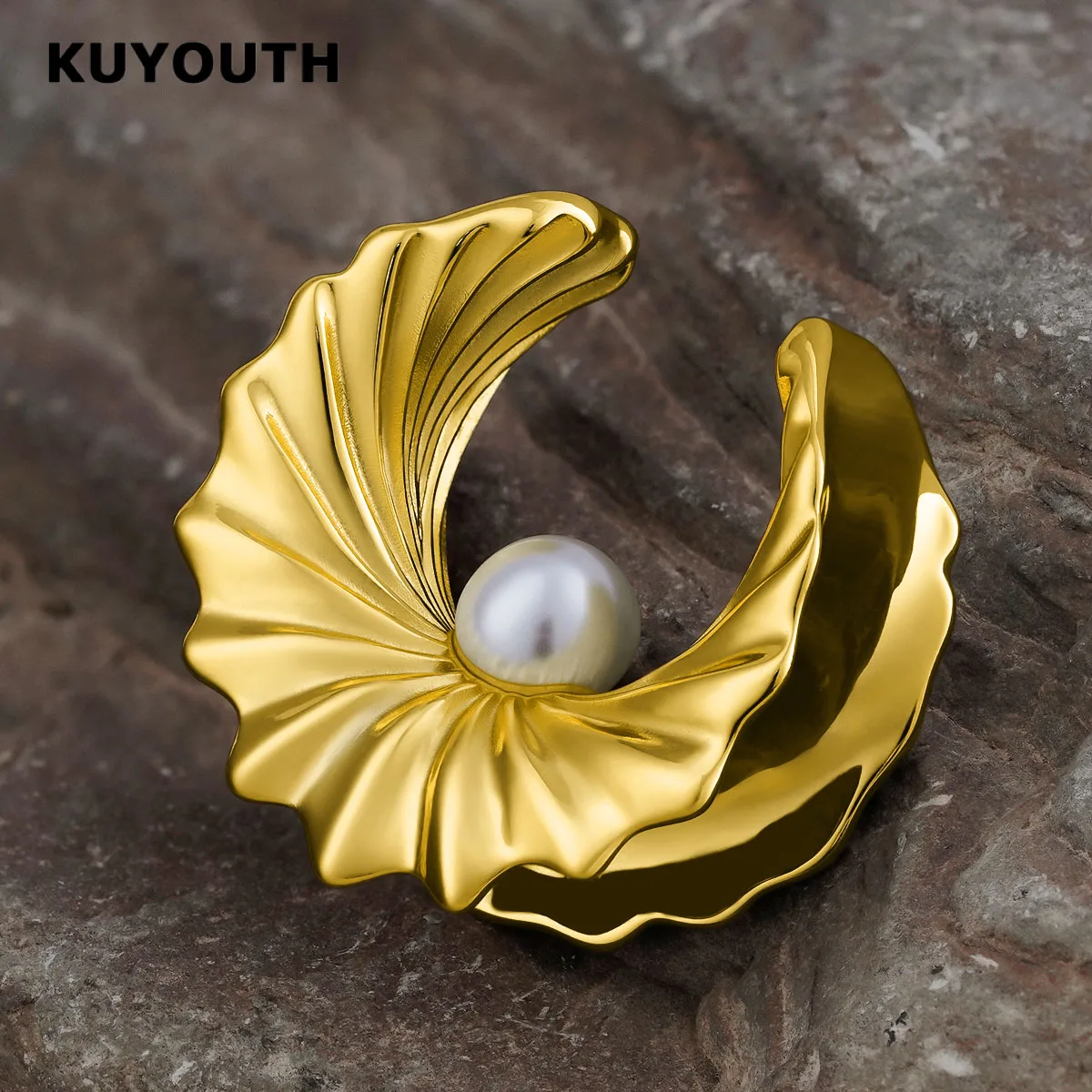 KUYOUTH Perle Shell Sattel Ohr Tunnel Plugs Kupfer Expander Messgeräte 1 Paar Schmuck Ohrring Ohr Piercing Bahren – Detail 8