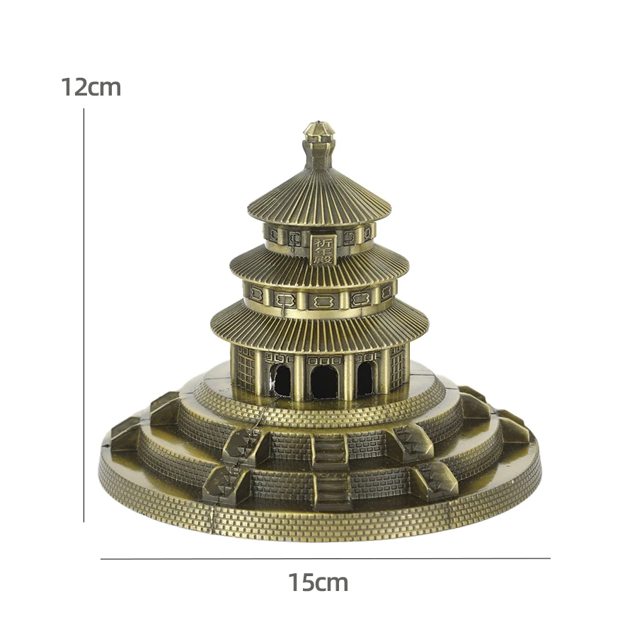 

Metal Temple of Heaven Model Beijing CHINA Forbidden City Ancient Building Tourist Souvenir Home Room Desk Decor Accessorie Gift