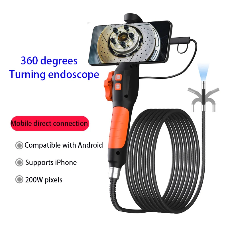 Two-Way 180° Articulated Endoscope Inspection Camera with