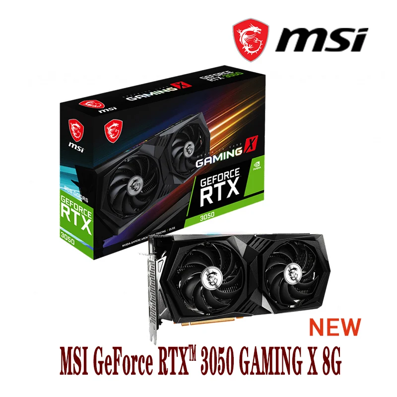 gaming card for pc MSI GeForce RTX 3050 8G RTX3050 14000MHz 128Bit Support AMD Intel Desktop CPU LHR NEW graphics card for pc Graphics Cards