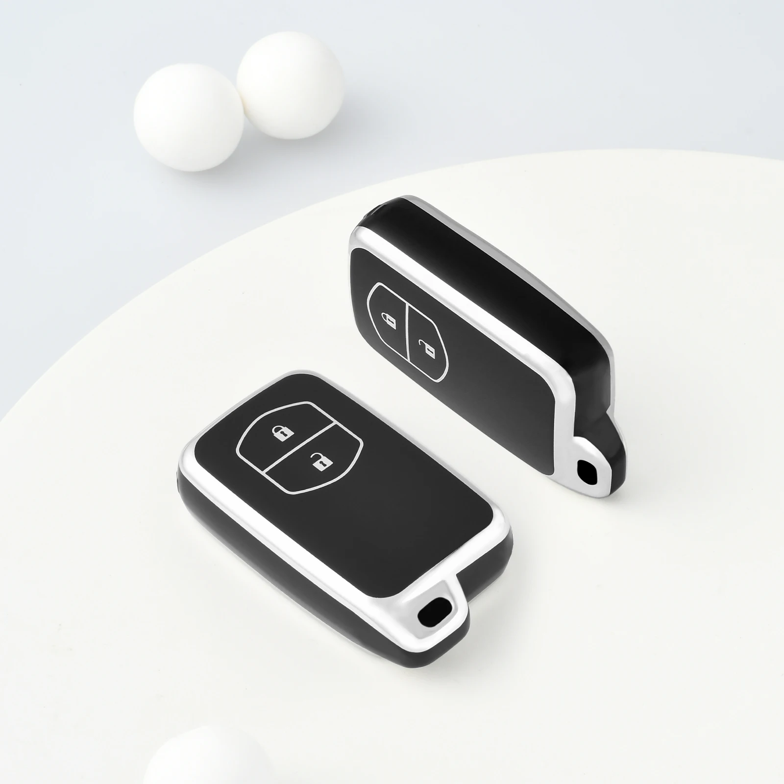 Premium TPU Car Remote Key Case Cover for Keyless Entry Fobs, 2-Button Design