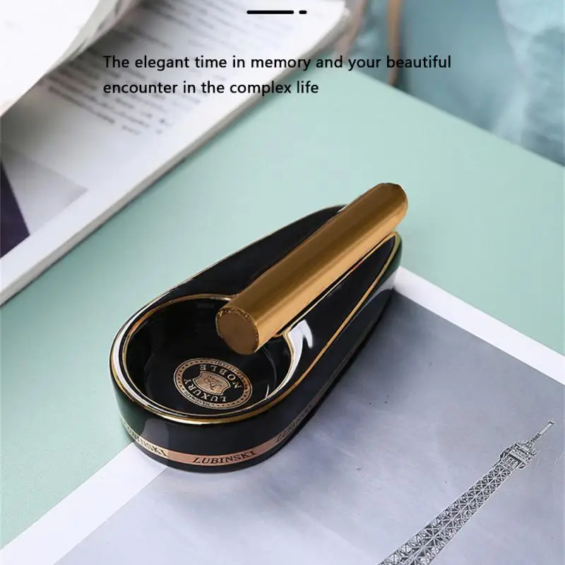 Classic Ceramic Anti-slip Pocket Cigar Cigarette Ashtray Stand Single Cigar Holder Creative Accessories ceramic ashtray