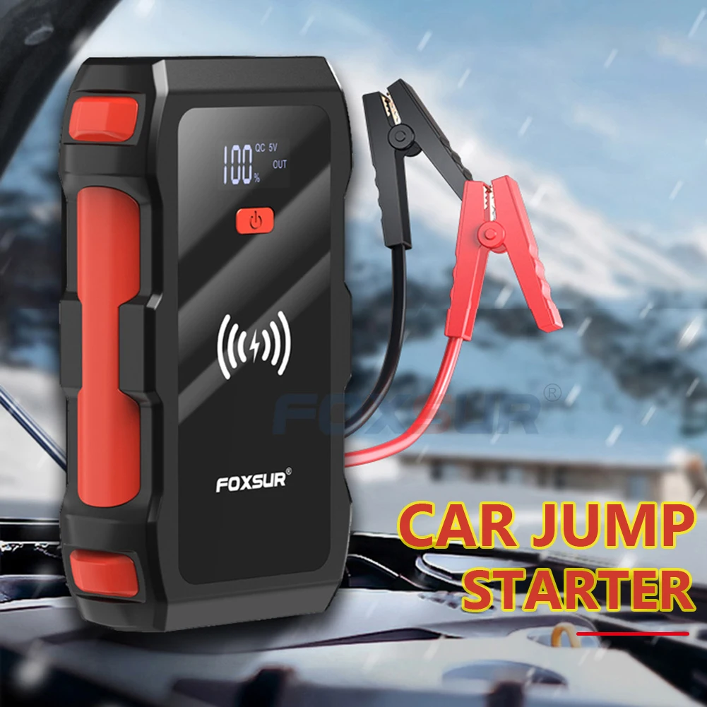 

Car Jump Starter 26800mAh Safety Hammer Jump Starter Wireless Charging Emergency Booster LCD Screen Emergency Power Supply 800A