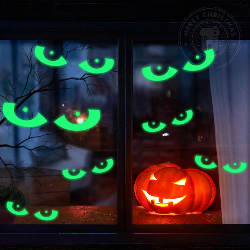 Autocollants Fluorescents Halloween - 5 Tatouages Temporaires - Brillent Sous UV, Motifs Squelette, Citrouille, Etc.