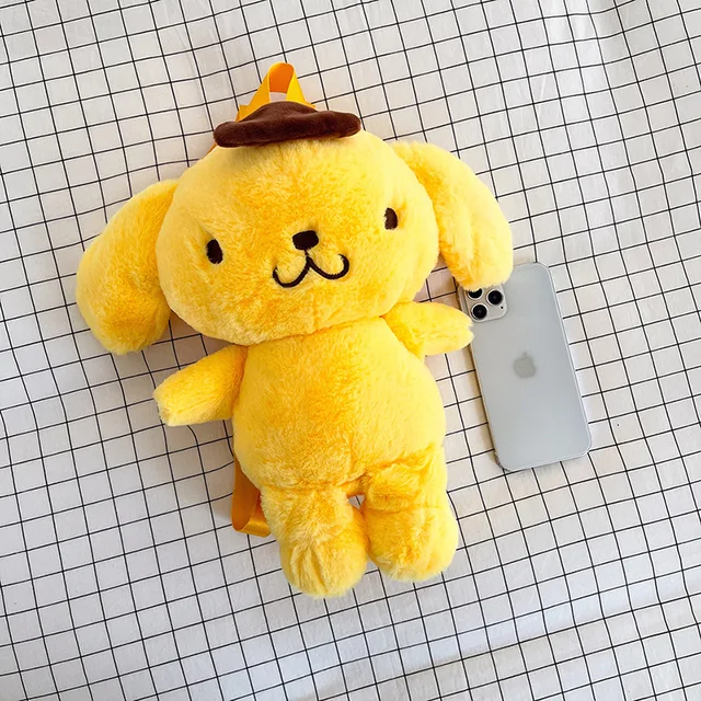 Kawaii Soft PomPomPurin Stuffed Plush Backpack Gifts For Kids Children Girls Lolita Style Bag Lovely Pom Pom Purin Bag 5