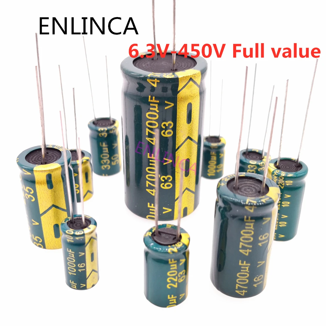 High Frequency Electrolytic Capacitor 16V 25V 35V 50V 63V 100V 200V 400V 20% 100UF 220UF 330UF 470UF 680UF 1000UF 2200UF 3300UF 78 pcs of 11 sizes 1uf 100uf high voltage 400v inline capacitors mixed electrolytic capacitor set