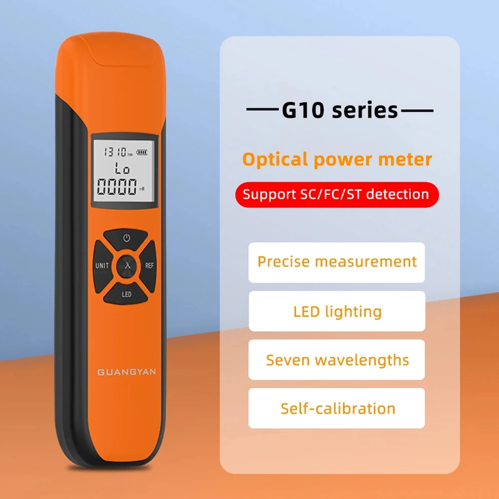 

Optical Power Meter High Precision Rechargeable Battery FTTH Optic Fiber Power Meter With LED Flash Light OPM FC/SC/ST Interface