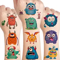 Monster Temporary Tattoos for Kids - More Than 120 Tattoos - Cute Cartoon Tattoos Sticker for Boy Girl Birthday Party Decoration 1