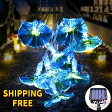 

Christmas Lights Outdoor Solar Flower Light Waterproof 10LED Morning Glory Solar Fairy Decorative String Lights for Gardens Home