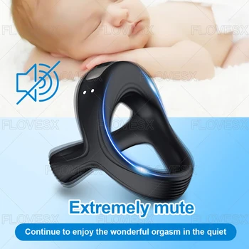 Vibrating Cock Ring Cockring Delay Ejaculation Penis Rings Male Chastity Cage Couple Penisring Vibrator Sex Toys For Men Adults 3