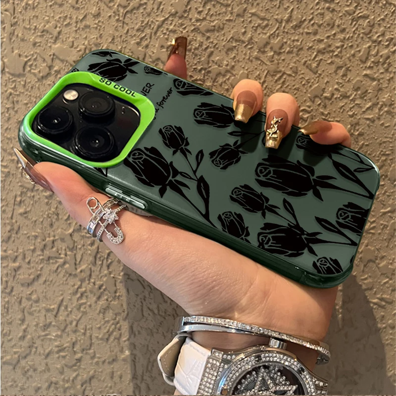 Retro Art Black Rose Hard Phone Case