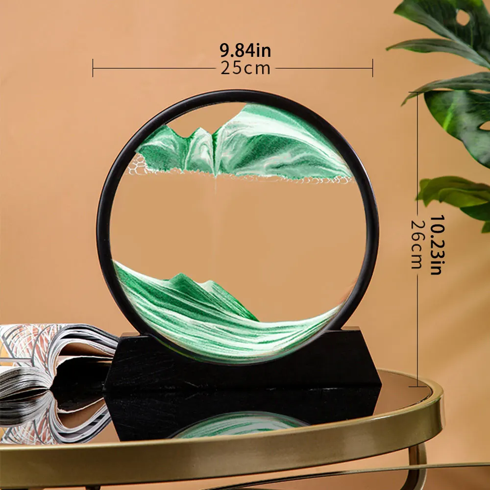 7/12 pouces Sable Mobile Art Photo Rond En Verre 3d Sablier Mer Profonde  Sandscape En Mouvement Affichage Fluide Sable Cadre Pour La Décoration  Intérieure - AliExpress