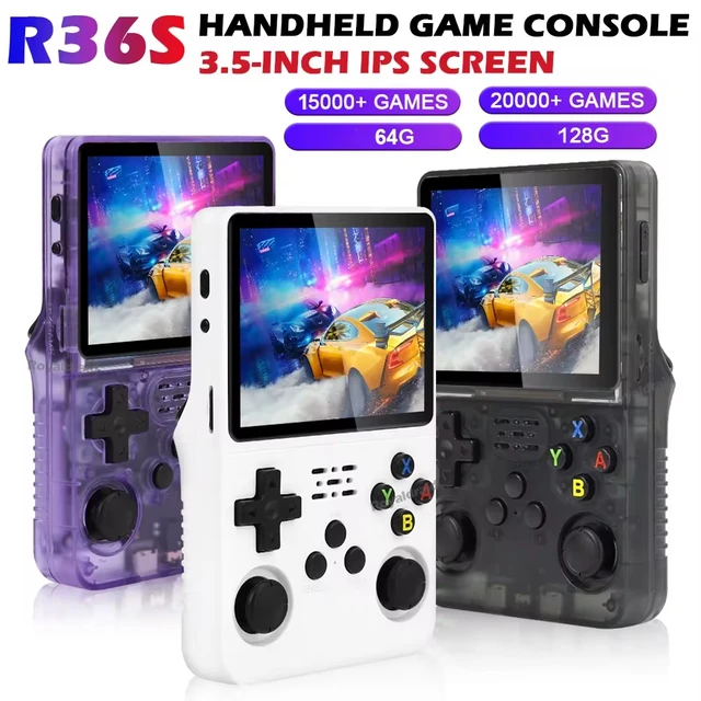 R36S Retro Handheld Video Game Console Linux System 3.5 Inch IPS Screen Portable Pocket Video Player 128GB Games Mini Boy