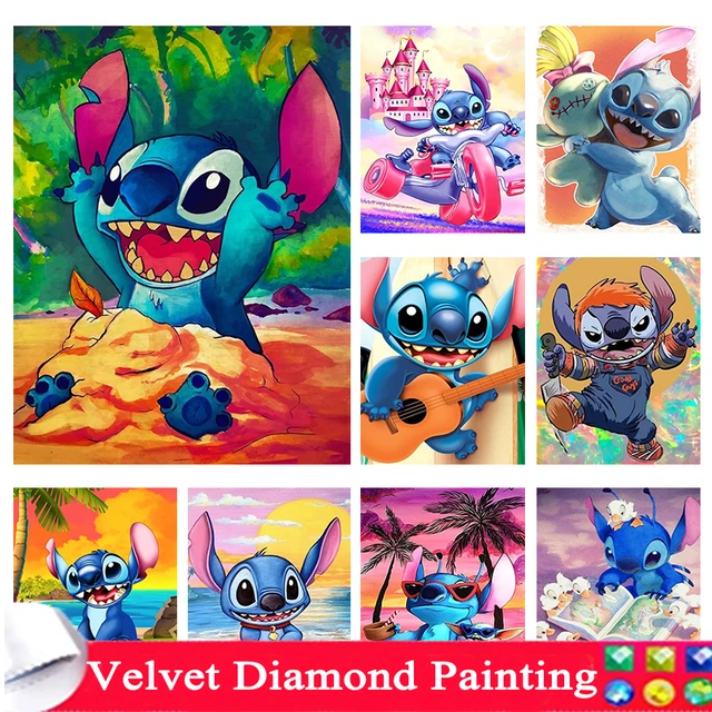 Disney Stitch Diamond Painting  Lilo Stitch Diamond Embroidery - Disney  Cartoon - Aliexpress