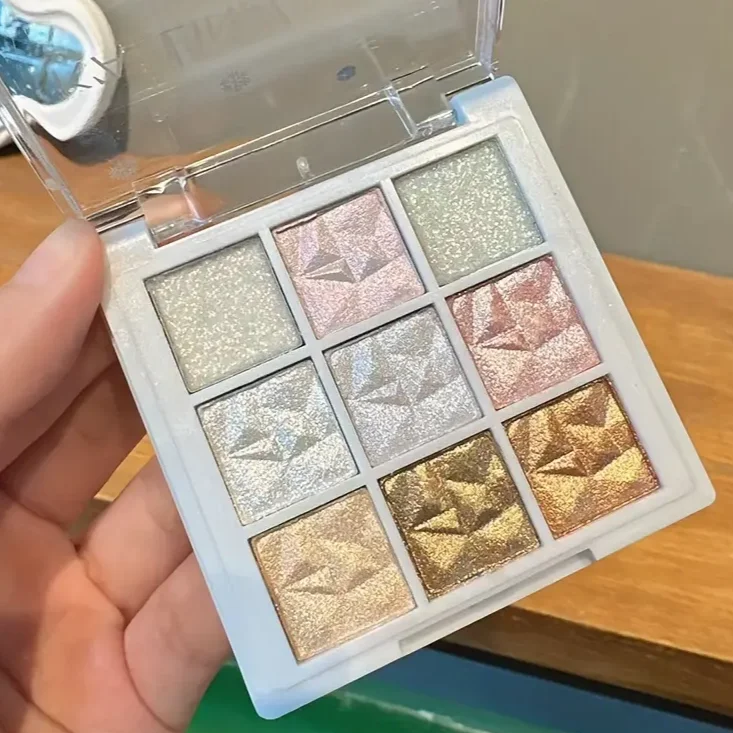 Schneeflocke 9-farben Lidschatten Palette Glitzer Und Perle Töne_voghion.com