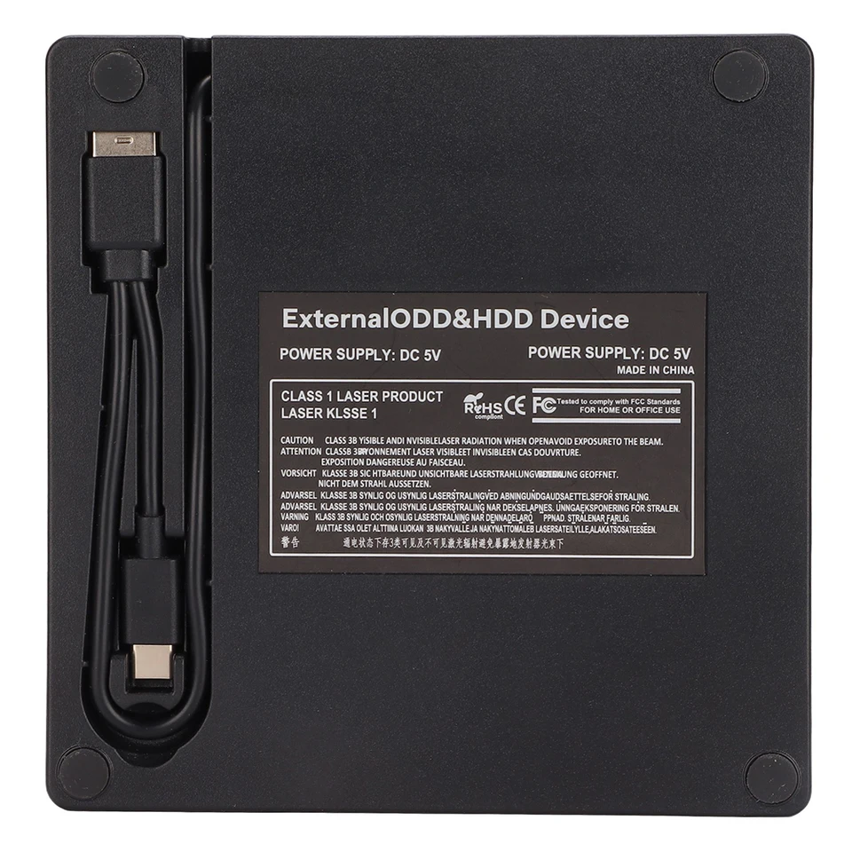 USB C External DVD Drive Enclosure for Laptops