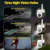 Wifi Surveillance Camera 8MP Wireless Security PTZ IP Camera HD Color Night Vision AI Human Tracking CCTV Camera 4X Digital Zoom 3