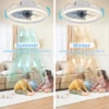 55W Smart Ceiling Fan Fans With Lights Remote Control Bedroom Decor Ventilator Lamp 33cm Air Invisible Blades Silent 3