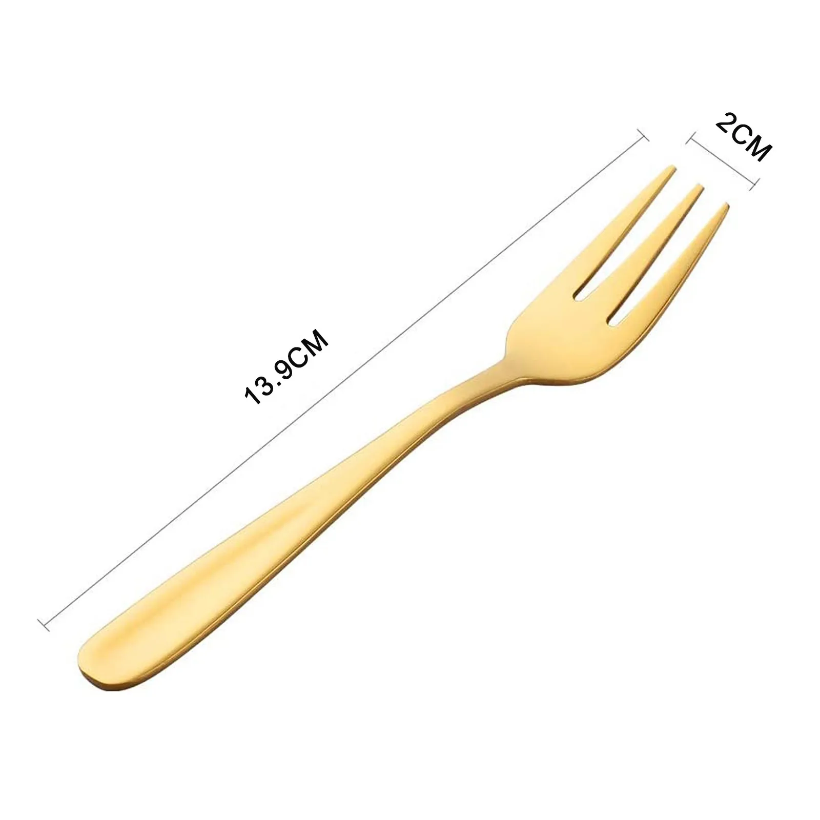 Fruit Fork Food Picks Stainless Steel Gold For Fruit Salad Dessert Snack 8pcs