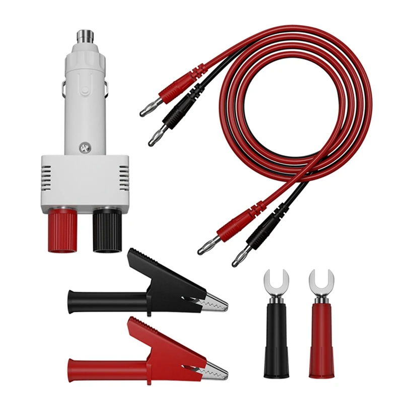 

Car Charger Lighter Plug To Female Socket Adapter Power Cable Kit Test Lead Alligator Clips U-Shape Connector Tools Parts