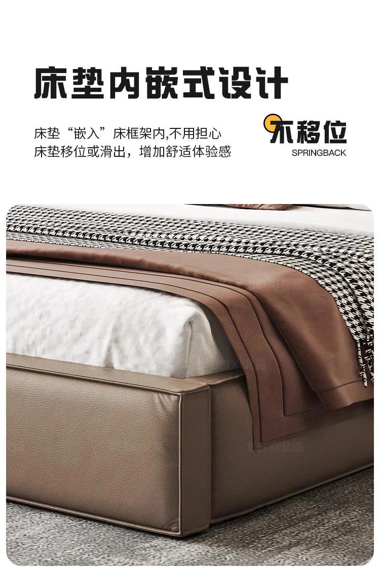 Headboard Double Bed Frame Space Storage Design King Size Adults Bed Bases Frames Bedroom Mobili Per La Casa Home Furniture